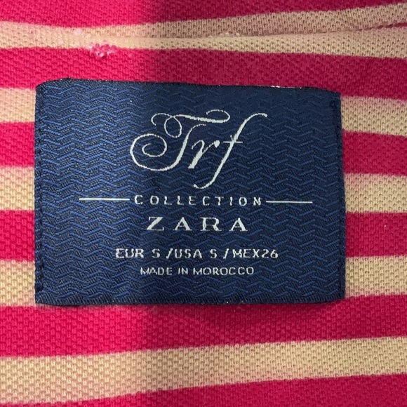 ZARA TRF Collection Pink Cream Tan Stripe Blazer Jacket Size Small Bloggers Fav - Picture 8 of 12